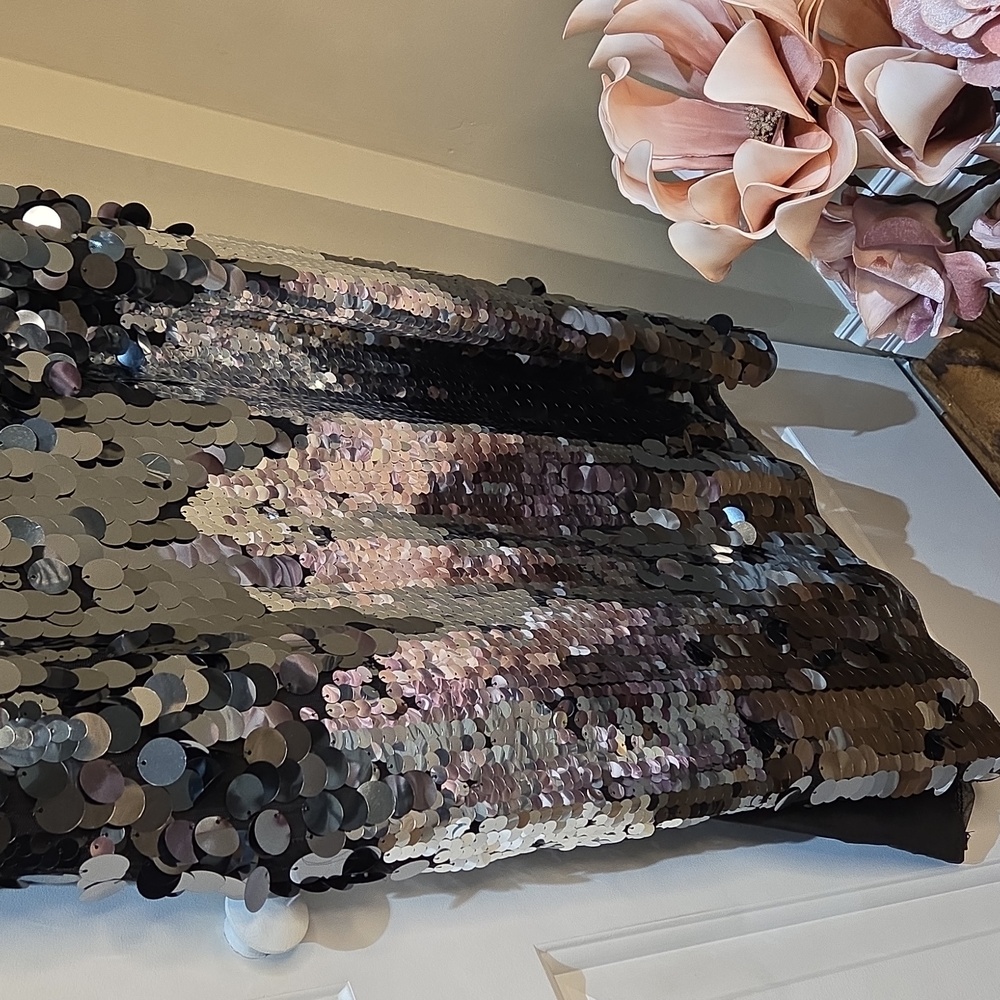 Nwt 14 Size Avec Les Filles Silver Sequin Midi Dress - Picture 8 of 16